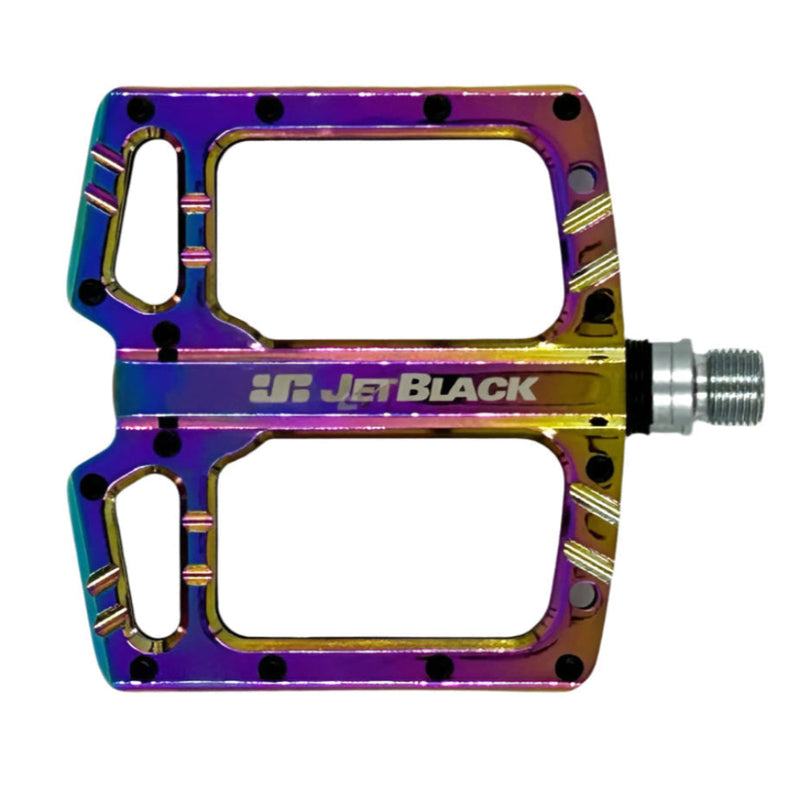 oil pedals Best JetBlack Ultralite Oil Slick Flat Pedals – CNC Aluminium MTB