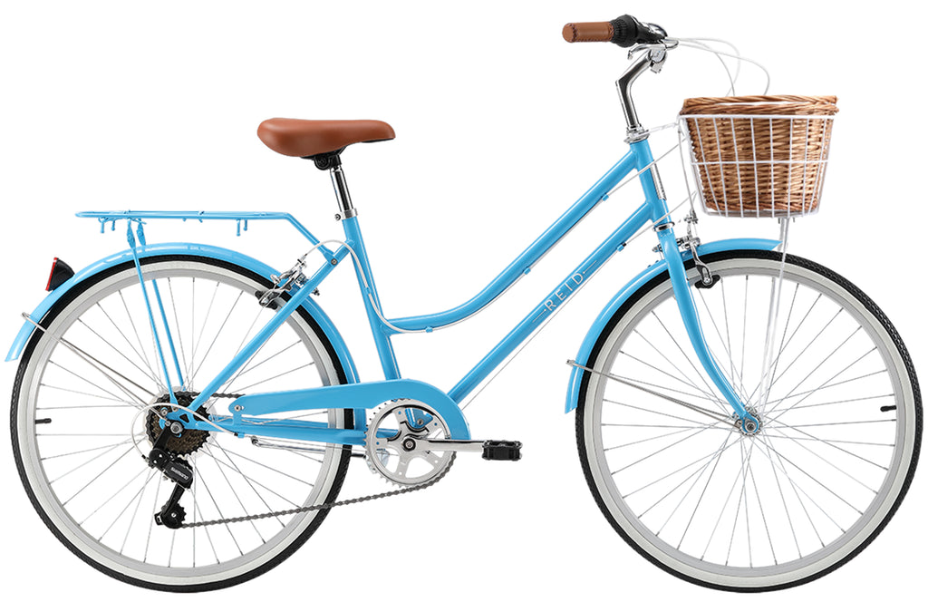 Leader Blue Bike With Basket Ladies Reid Ladies Petite 24-inch