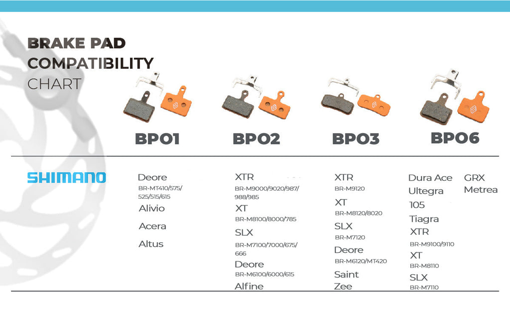 Brake Pads Shimano Compatibility Chart 2021 Entity BP05 Disc Brake